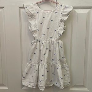 White cutout ruffle zebra dress size 5T